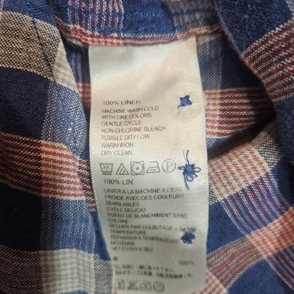 Tommy Bahama Mens L Shirt Linen Plaid Button Front Long Sleeve Casual - Picture 7 of 8